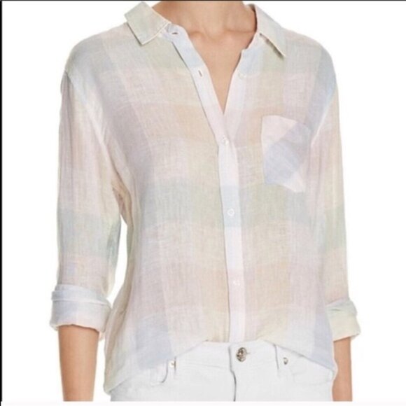 RAILS Charli Button Down Shirt in Pastel Buffalo Plaid, Size Small - Picture 1 of 11